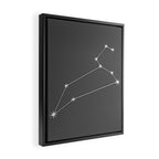 Leo Zodiac Star Constellation Line Art Grey Framed Canvas Print Gallery Image 2