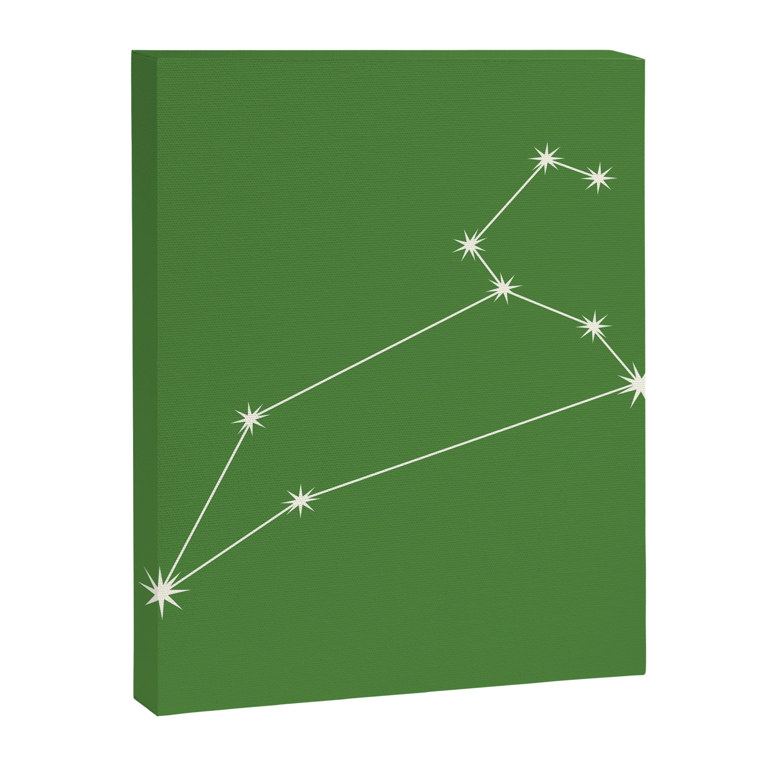 Leo Zodiac Star Constellation Line Art Kelly Green Canvas Print Gallery Image 8