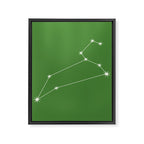 Leo Zodiac Star Constellation Line Art Kelly Green Framed Canvas Print Gallery Image 8