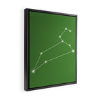 Leo Zodiac Star Constellation Line Art Kelly Green Framed Canvas Print Gallery Image 2