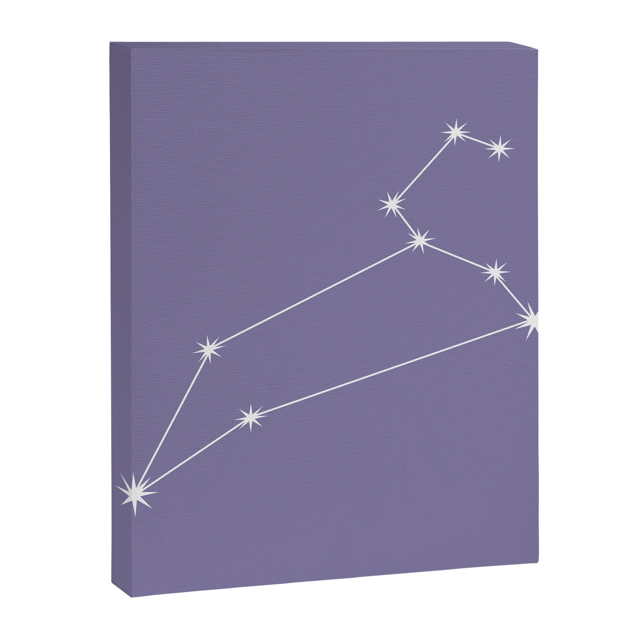 Leo Zodiac Star Constellation Line Art Lavender Purple Canvas Print Gallery Image 8