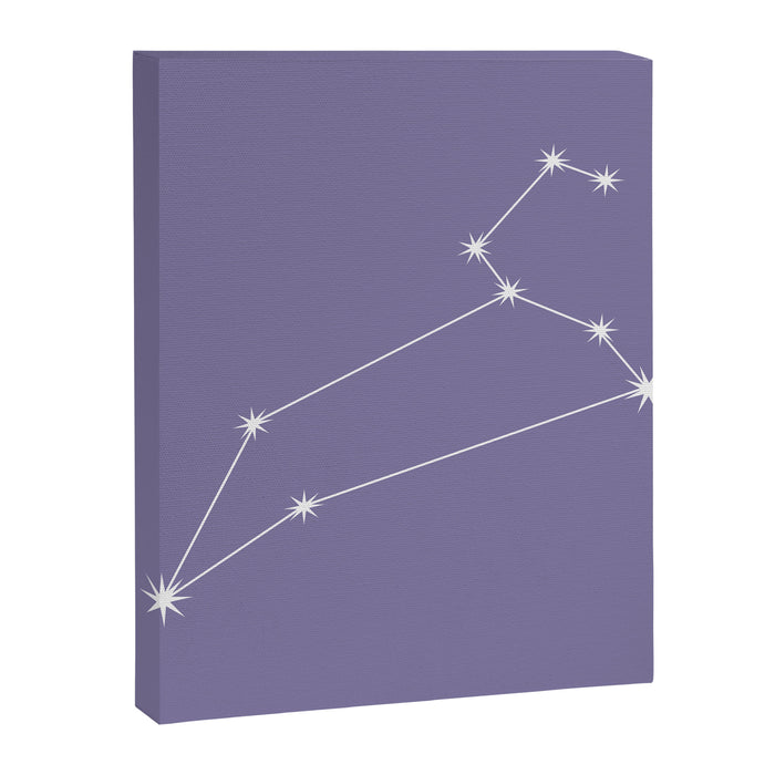 Leo Zodiac Star Constellation Line Art Lavender Purple Canvas Print Gallery Image 1