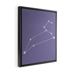 Leo Zodiac Star Constellation Line Art Lavender Purple Framed Canvas Print Gallery Image 2