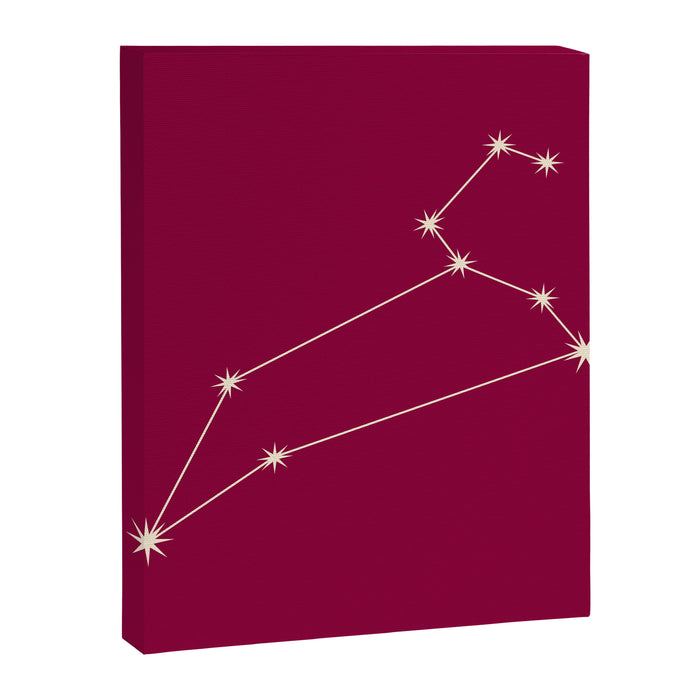 Leo Zodiac Star Constellation Line Art Magenta Pink Canvas Print Gallery Image 1