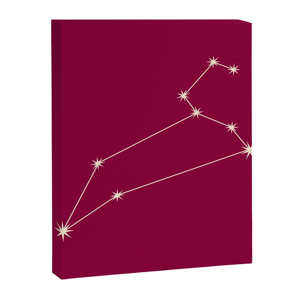 Leo Zodiac Star Constellation Line Art Magenta Pink Canvas Print Gallery Image 8