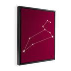 Leo Zodiac Star Constellation Line Art Magenta Pink Framed Canvas Print Gallery Image 2
