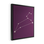 Leo Zodiac Star Constellation Line Art Mauve Purple Framed Canvas Print Gallery Image 2