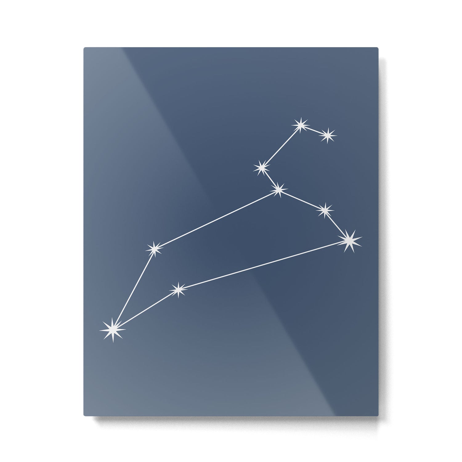 Leo Zodiac Star Constellation Line Art Neutral Blue Metal Print Gallery Image 6