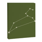 Leo Zodiac Star Constellation Line Art Olive Green Canvas Print Gallery Image 8