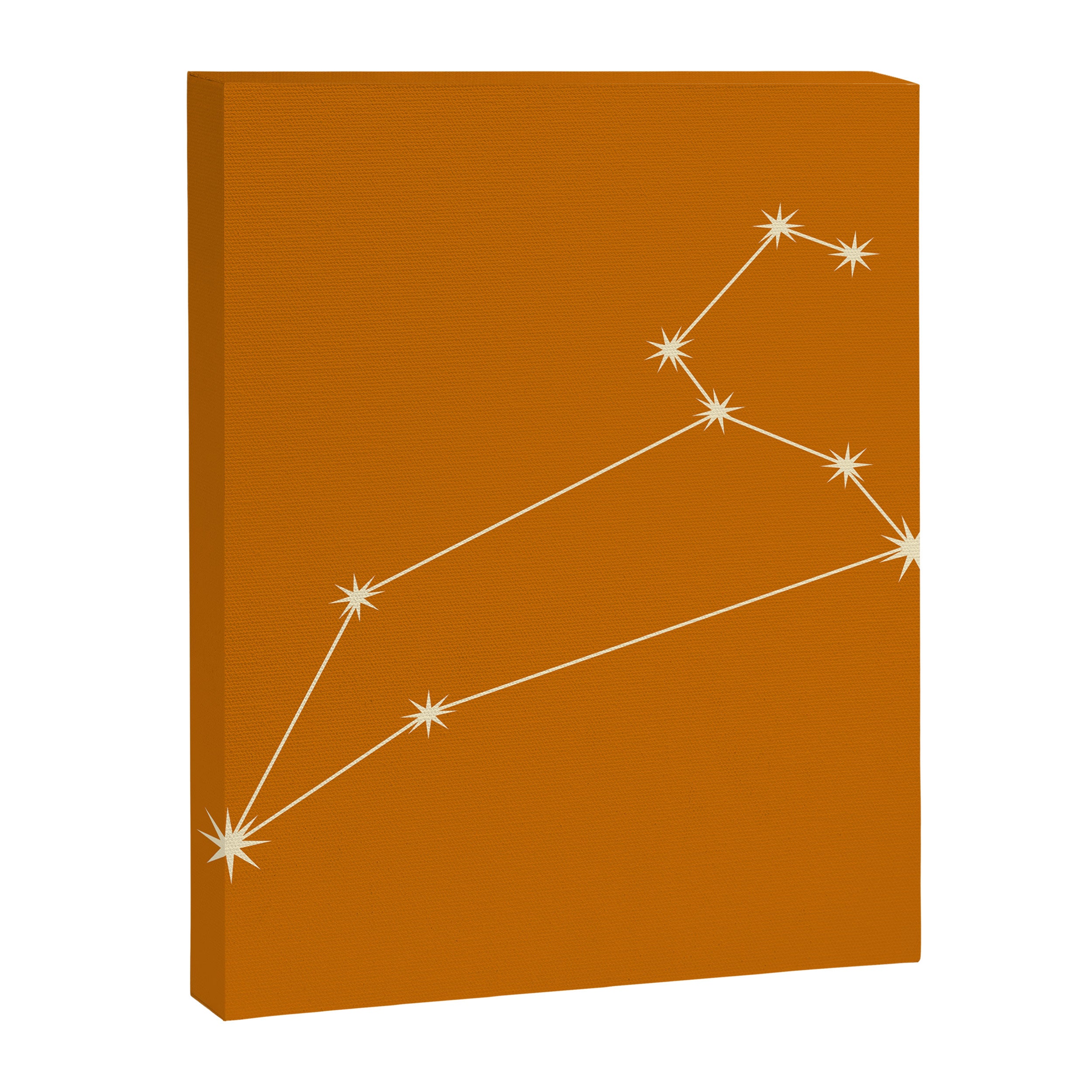 Leo Zodiac Star Constellation Line Art Orange Canvas Print Gallery Image 8
