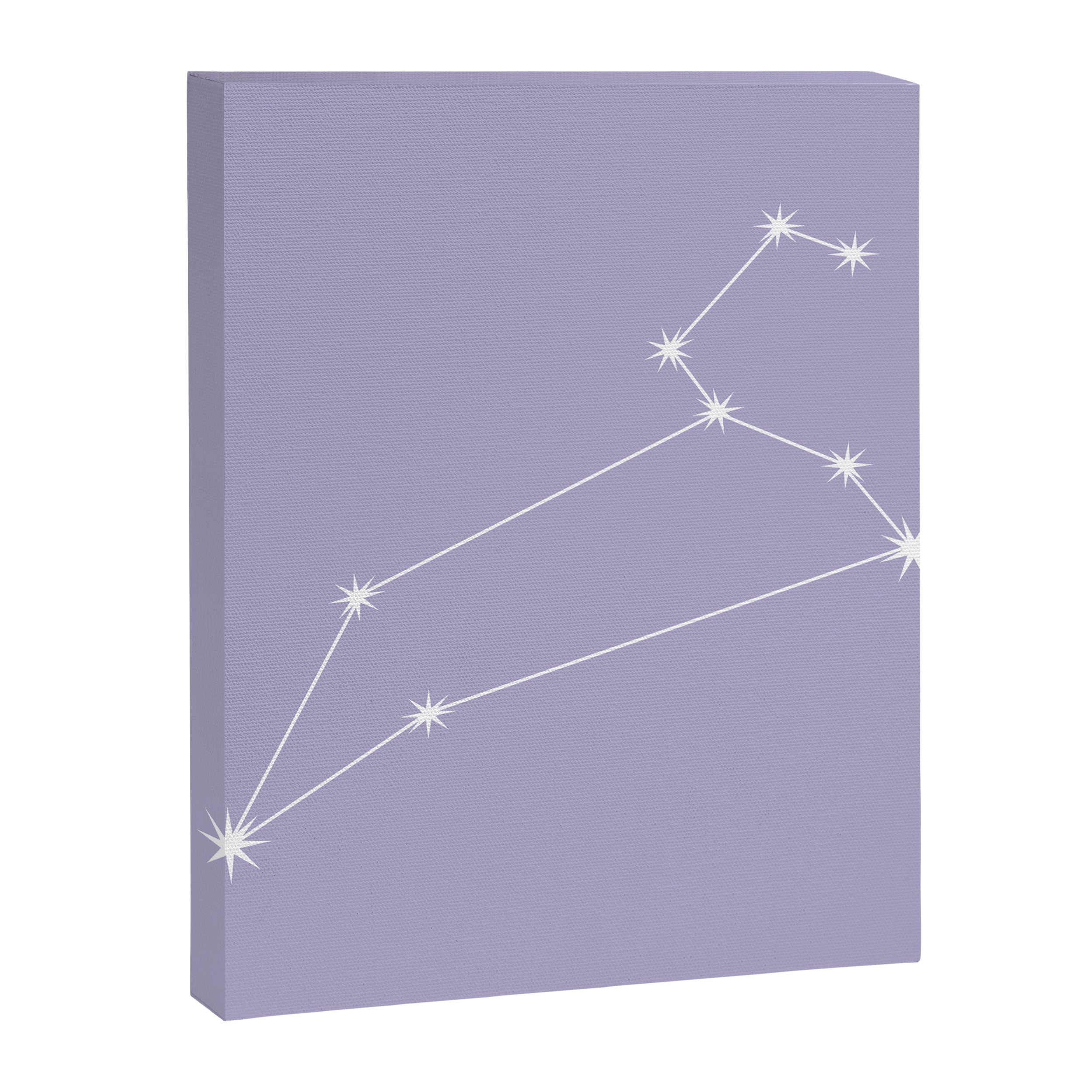 Leo Zodiac Star Constellation Line Art Pastel Lavender Canvas Print Gallery Image 8
