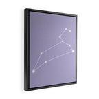 Leo Zodiac Star Constellation Line Art Pastel Lavender Framed Canvas Print Gallery Image 2