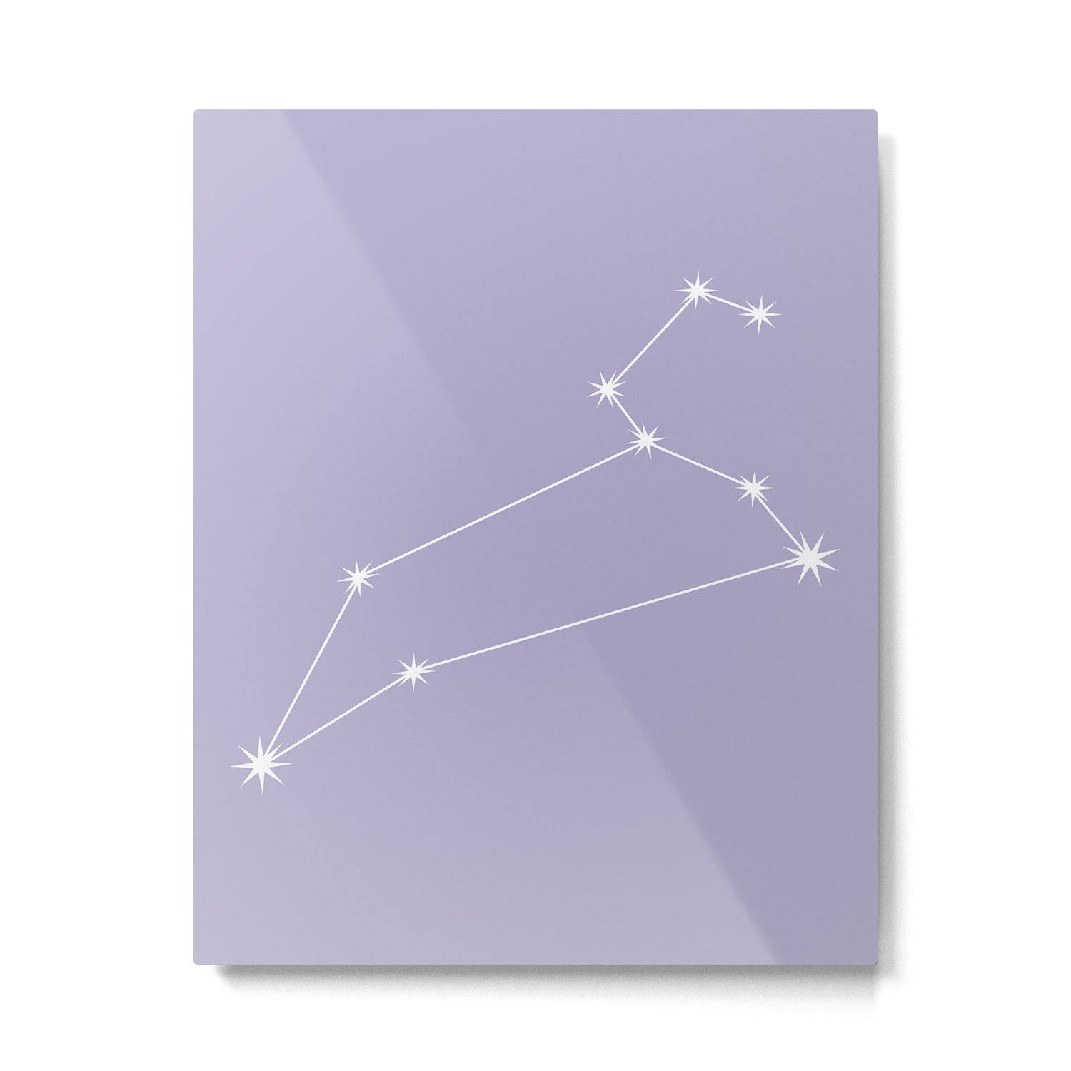 Leo Zodiac Star Constellation Line Art Pastel Lavender Metal Print Gallery Image 6