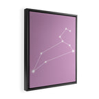Leo Zodiac Star Constellation Line Art Pastel Lilac Framed Canvas Print Gallery Image 2