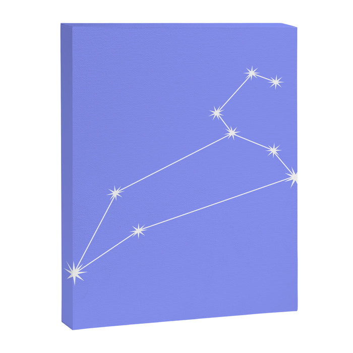 Leo Zodiac Star Constellation Line Art Pastel Purple Canvas Print Gallery Image 1