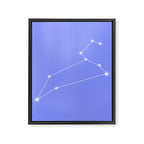 Leo Zodiac Star Constellation Line Art Pastel Purple Framed Canvas Print Gallery Image 8