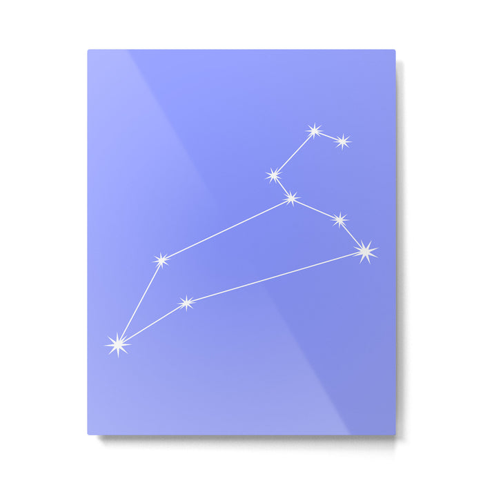 Leo Zodiac Star Constellation Line Art Pastel Purple Metal Print Gallery Image 1