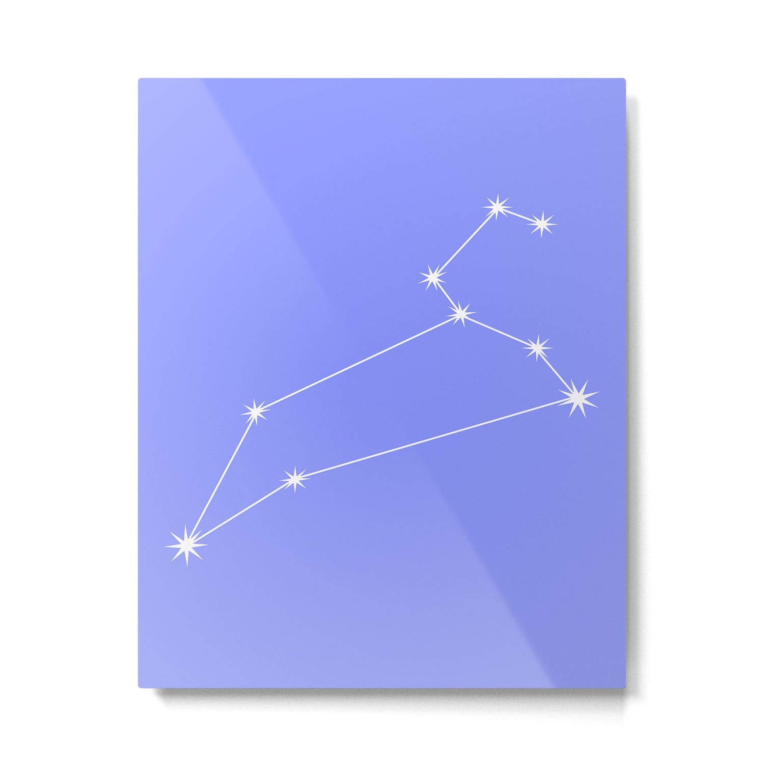 Leo Zodiac Star Constellation Line Art Pastel Purple Metal Print Gallery Image 6