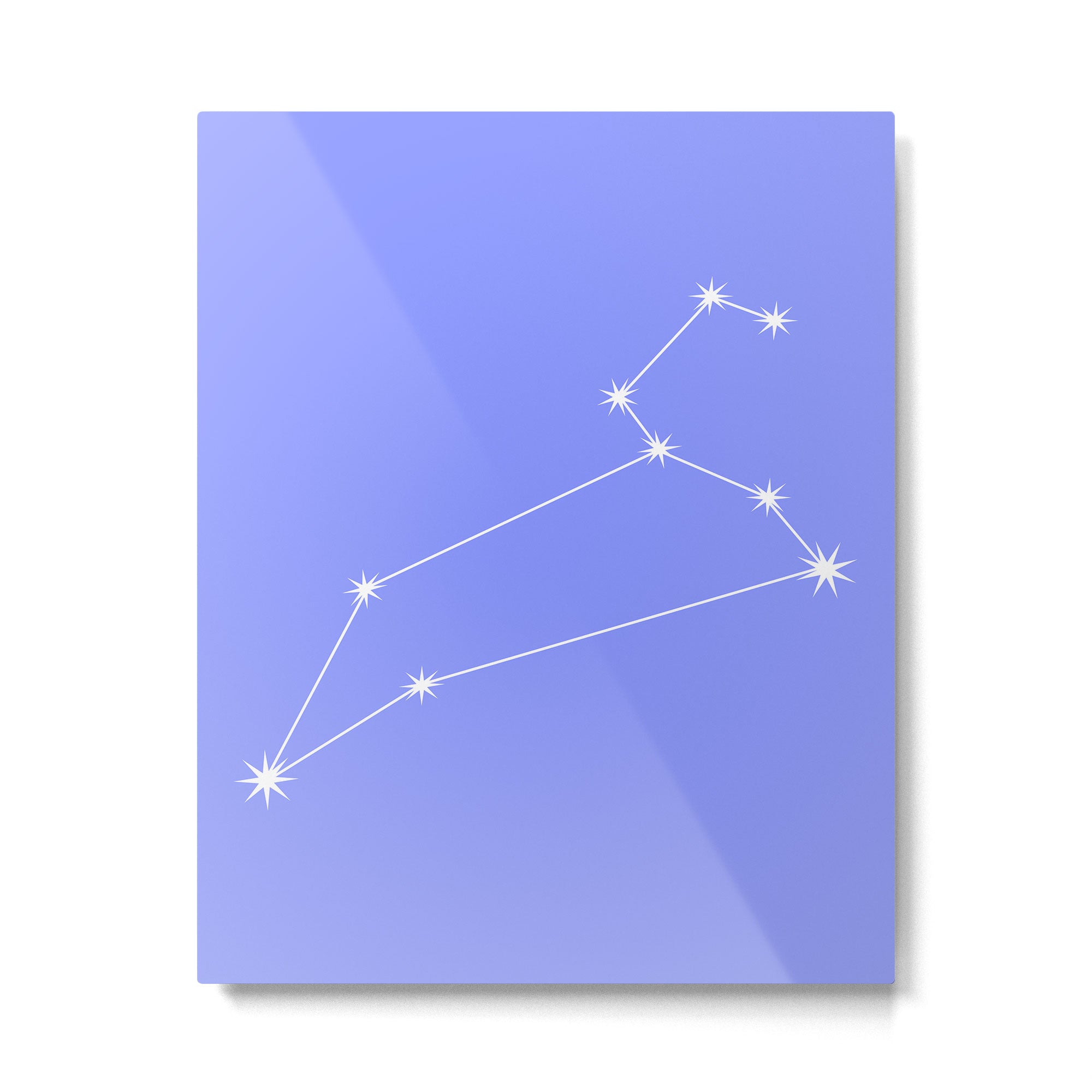 Leo Zodiac Star Constellation Line Art Pastel Purple Metal Print Gallery Image 6