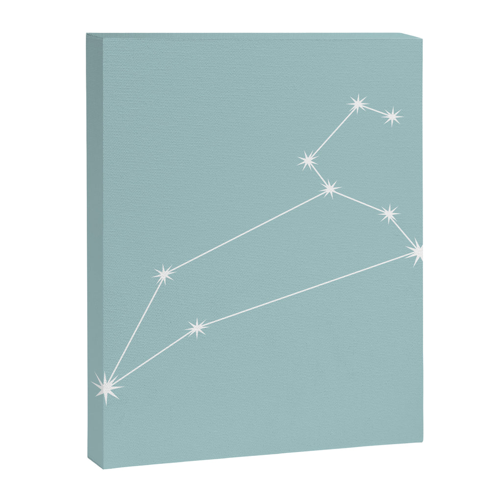 Leo Zodiac Star Constellation Line Art Pastel Teal Canvas Print Gallery Image 8