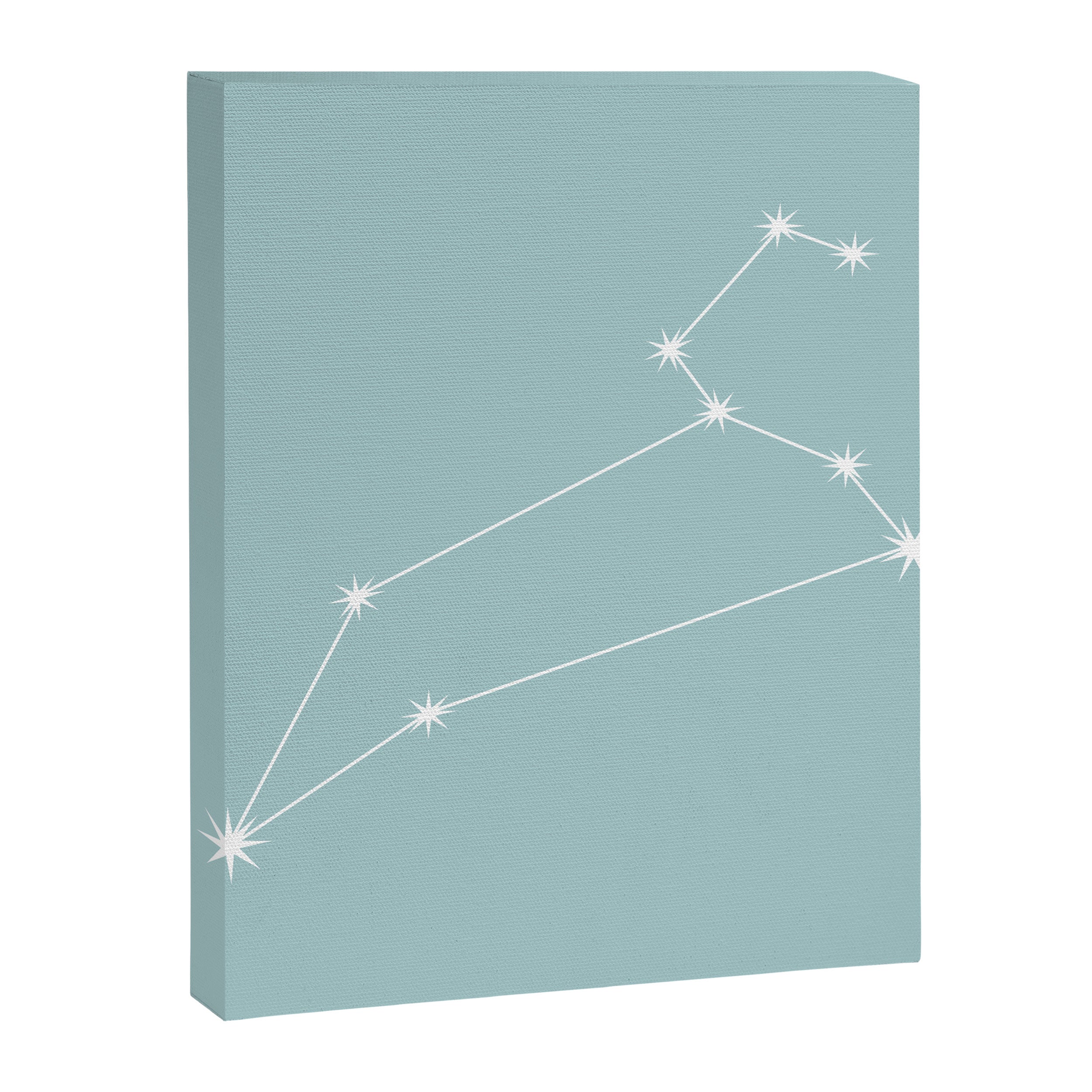 Leo Zodiac Star Constellation Line Art Pastel Teal Canvas Print Gallery Image 8
