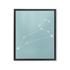 Leo Zodiac Star Constellation Line Art Pastel Teal Framed Canvas Print Gallery Image 8