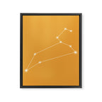 Leo Zodiac Star Constellation Line Art Peach Orange Framed Canvas Print Gallery Image 8