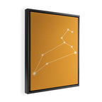 Leo Zodiac Star Constellation Line Art Peach Orange Framed Canvas Print Gallery Image 2