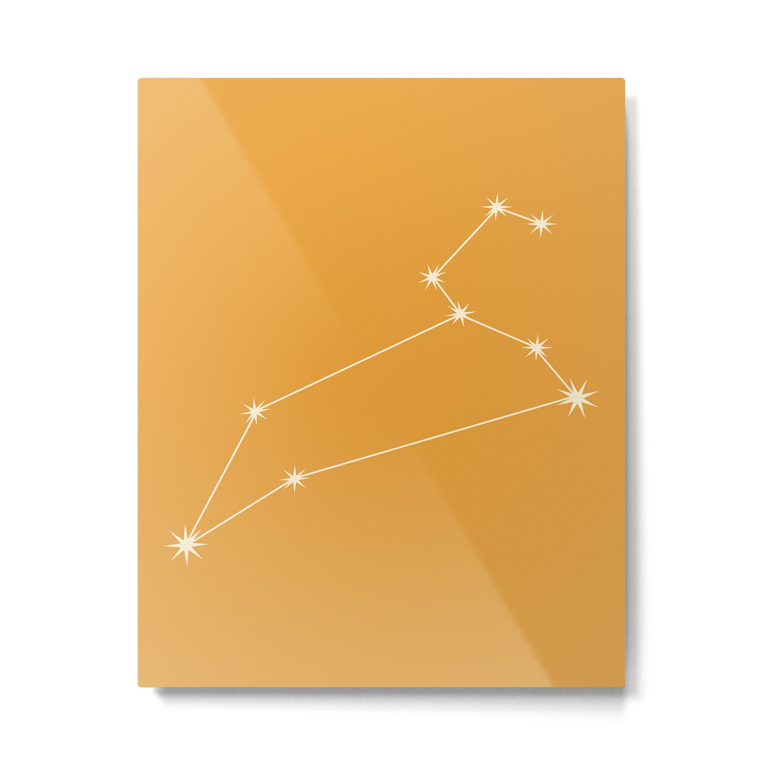 Leo Zodiac Star Constellation Line Art Peach Orange Metal Print Gallery Image 6