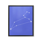 Leo Zodiac Star Constellation Line Art Periwinkle Purple Framed Canvas Print Gallery Image 8
