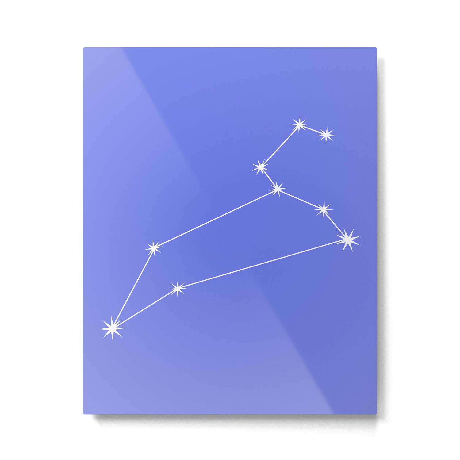 Leo Zodiac Star Constellation Line Art Periwinkle Purple Metal Print Gallery Image 6