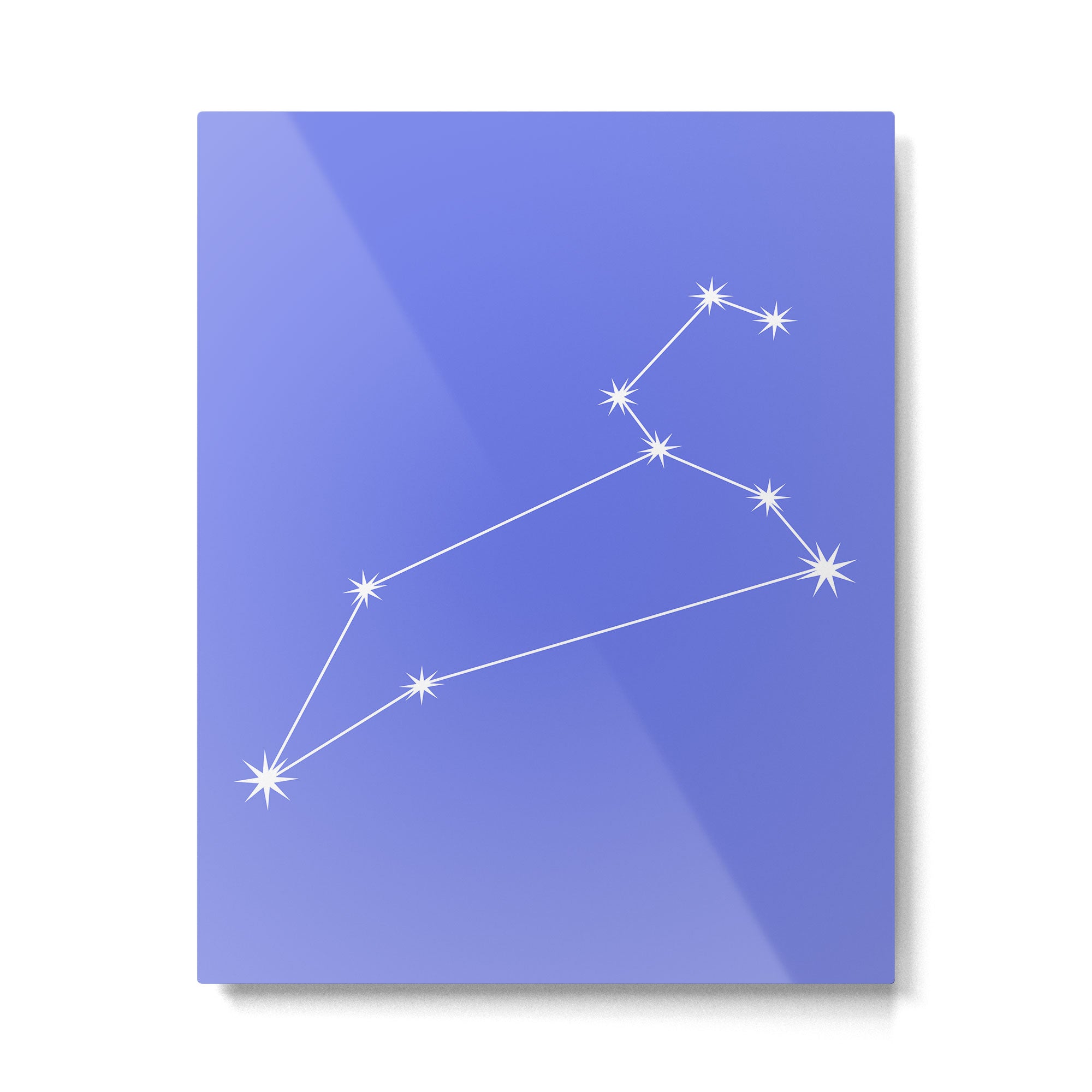 Leo Zodiac Star Constellation Line Art Periwinkle Purple Metal Print Gallery Image 6