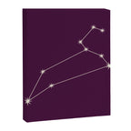 Leo Zodiac Star Constellation Line Art Plum Purple Canvas Print Gallery Image 8