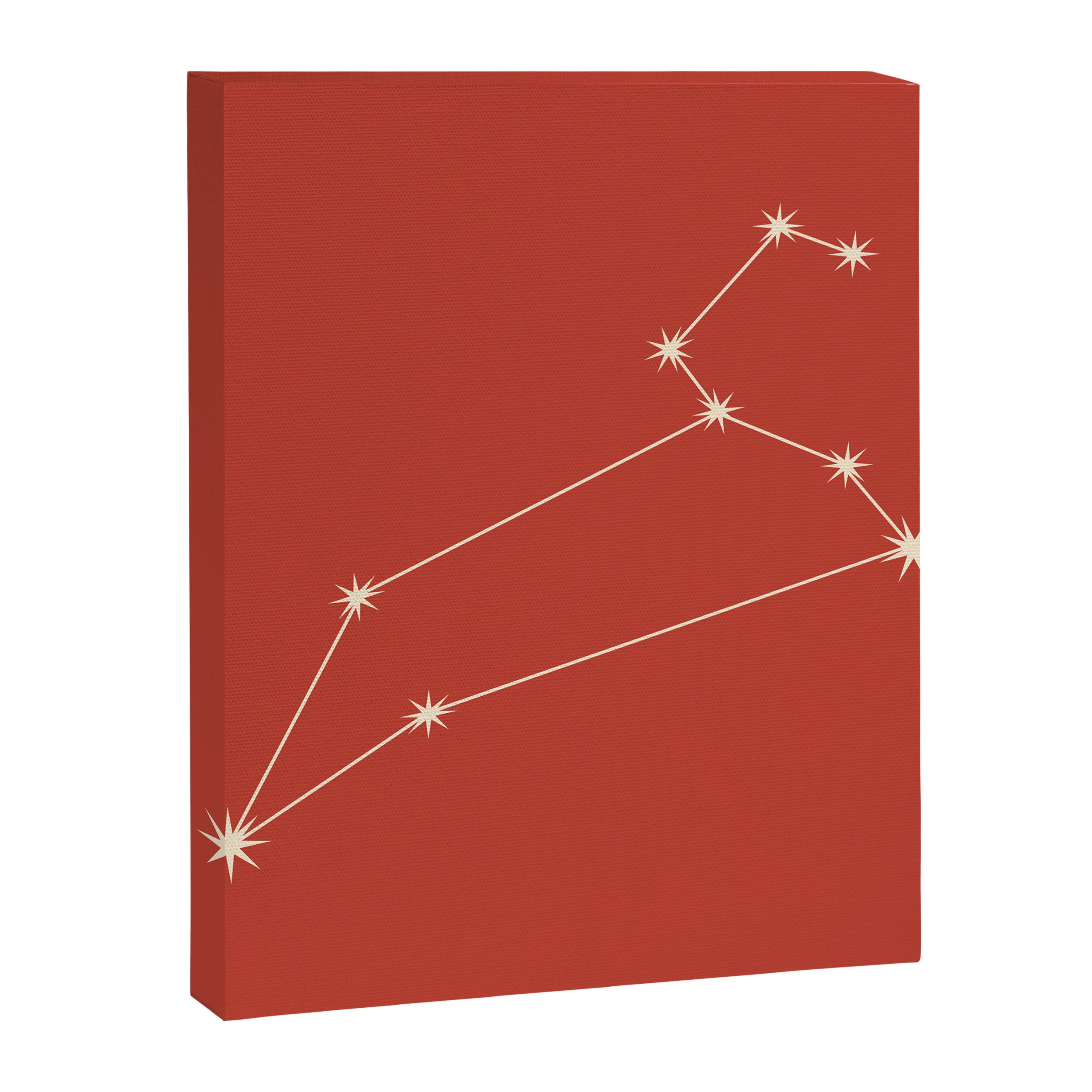 Leo Zodiac Star Constellation Line Art Red Canvas Print Gallery Image 8