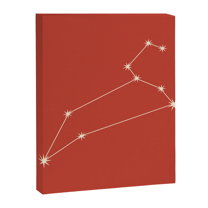 Leo Zodiac Star Constellation Line Art Red Canvas Print Gallery Image 1