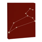 Leo Zodiac Star Constellation Line Art Ruby Red Canvas Print Gallery Image 8