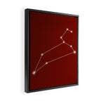 Leo Zodiac Star Constellation Line Art Ruby Red Framed Canvas Print Gallery Image 2