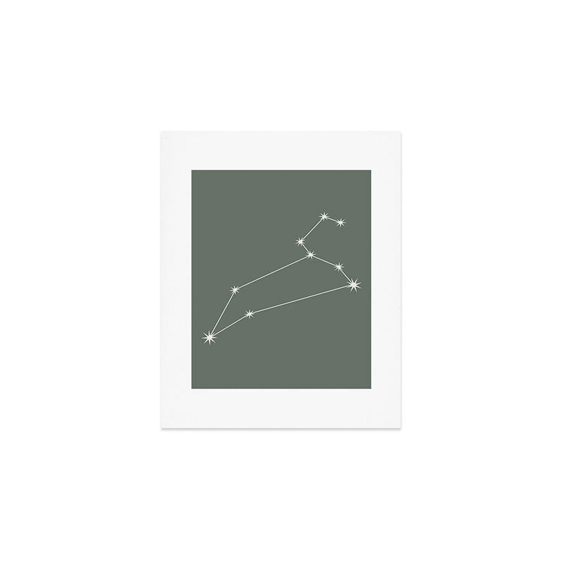 Leo Zodiac Star Constellation Line Art Sage Art Print Gallery Image 1