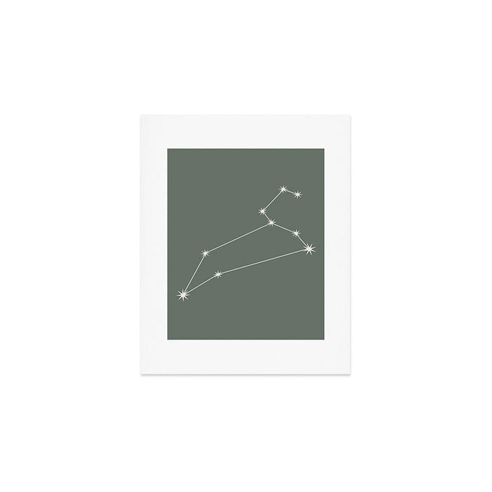 Leo Zodiac Star Constellation Line Art Sage Art Print Gallery Image 1