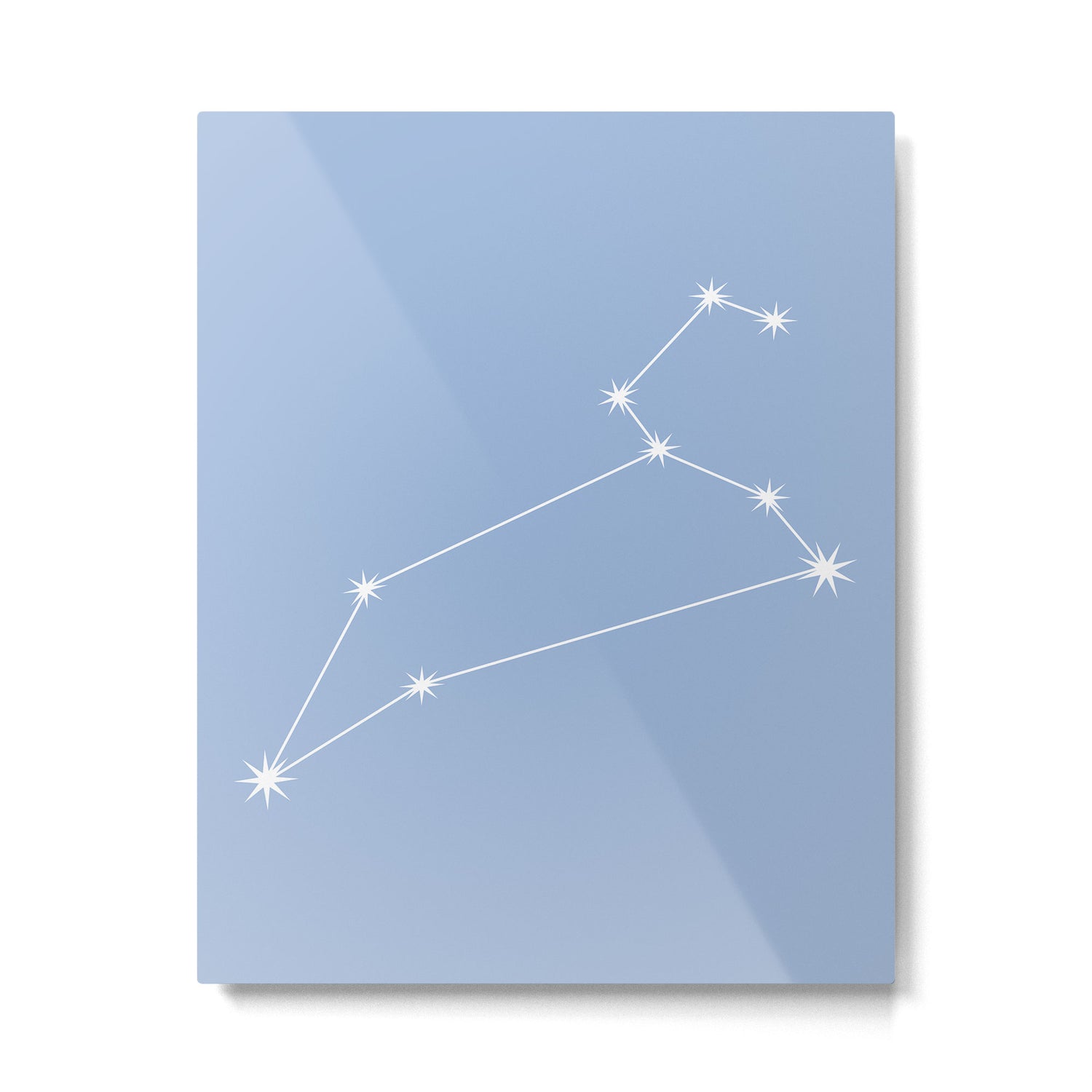 Leo Zodiac Star Constellation Line Art Sky Blue Metal Print Gallery Image 6