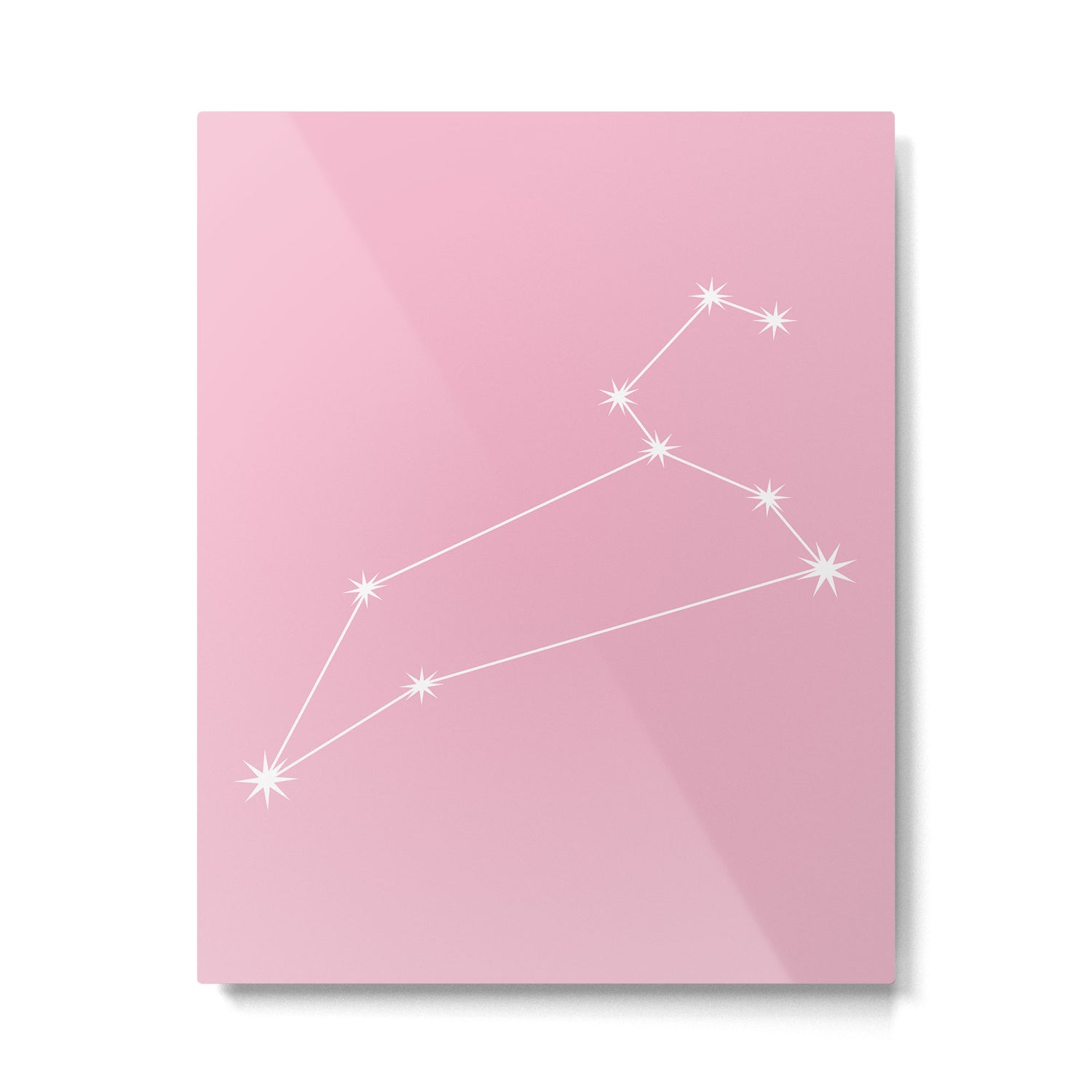 Leo Zodiac Star Constellation Line Art Soft Pink Metal Print Gallery Image 6