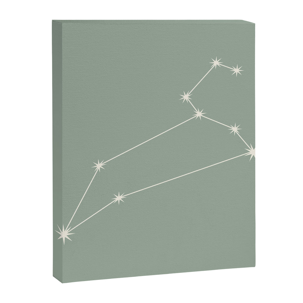 Leo Zodiac Star Constellation Line Art Soft Sage Canvas Print Gallery Image 8