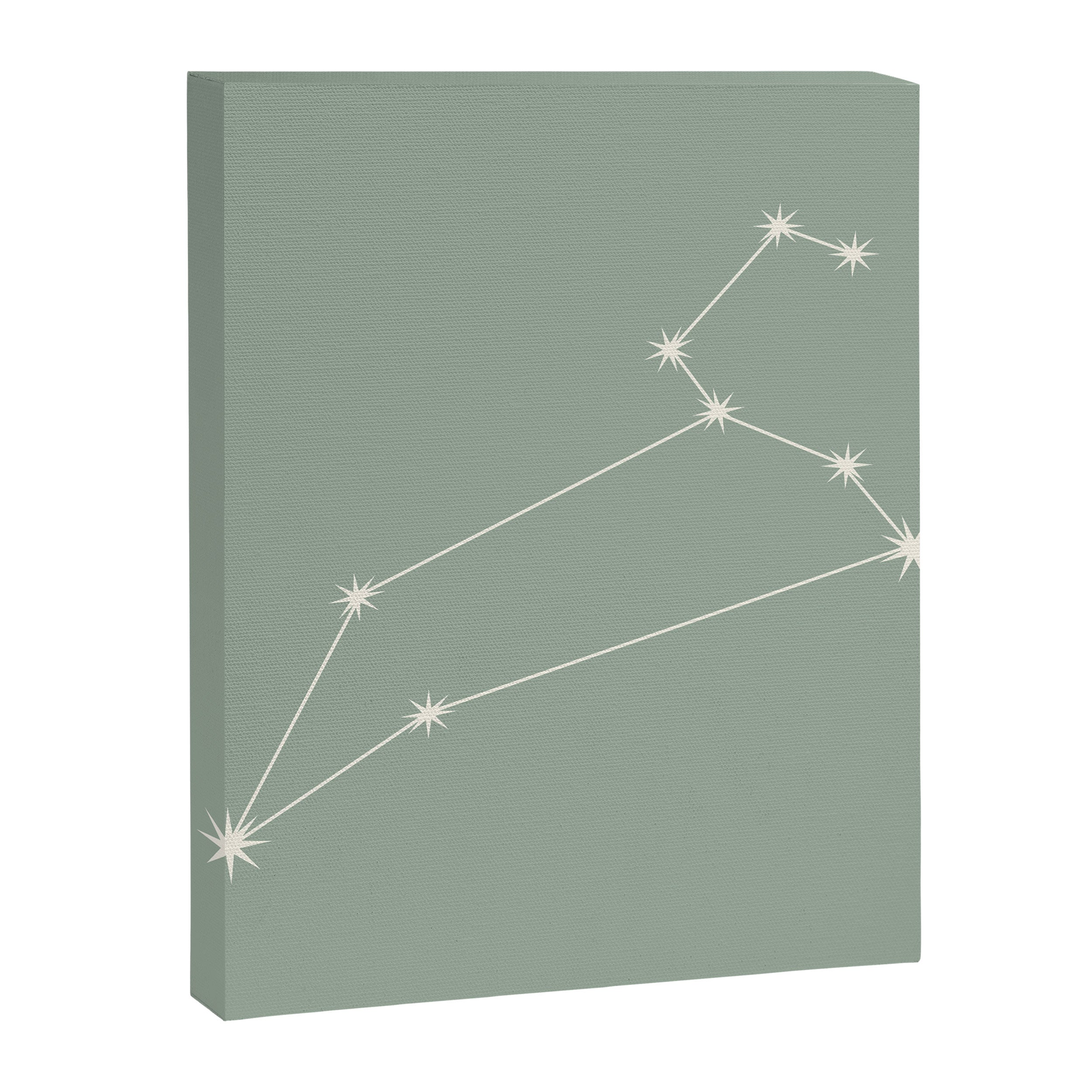 Leo Zodiac Star Constellation Line Art Soft Sage Canvas Print Gallery Image 8