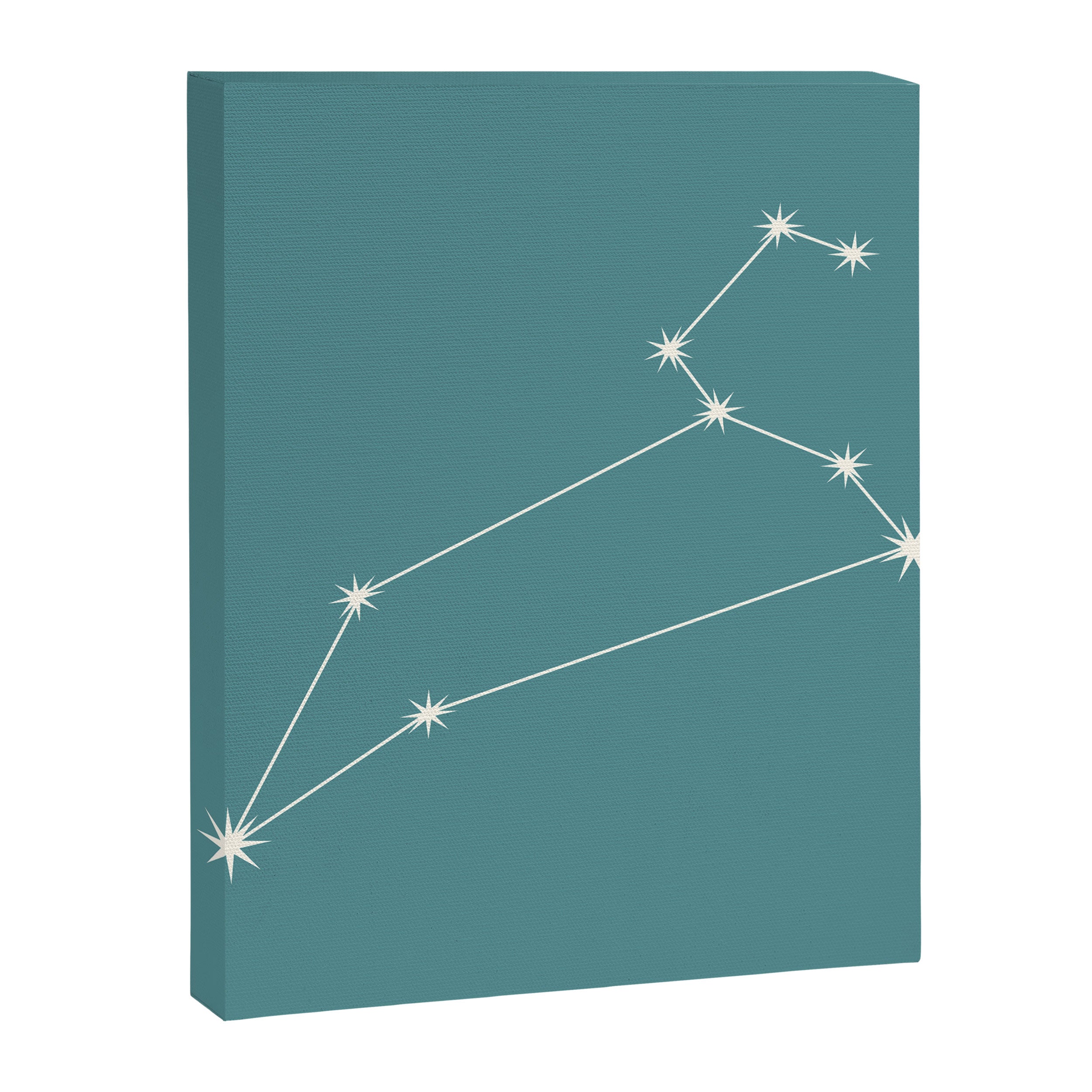 Leo Zodiac Star Constellation Line Art Teal Canvas Print Gallery Image 8