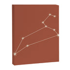 Leo Zodiac Star Constellation Line Art Terracotta Red Canvas Print Gallery Image 8