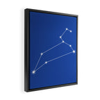 Leo Zodiac Star Constellation Line Art Vibrant Blue Framed Canvas Print Gallery Image 2