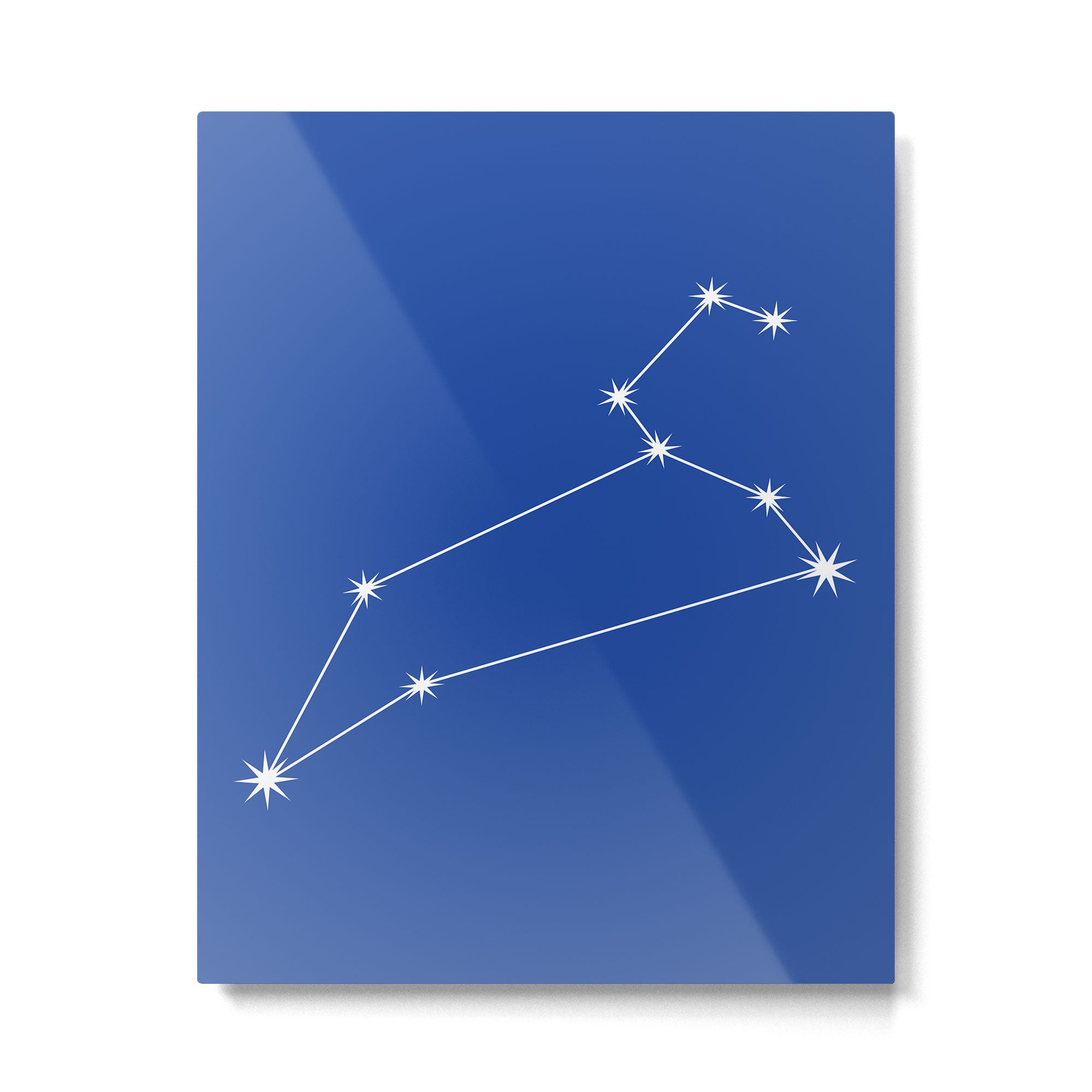 Leo Zodiac Star Constellation Line Art Vibrant Blue Metal Print Gallery Image 6