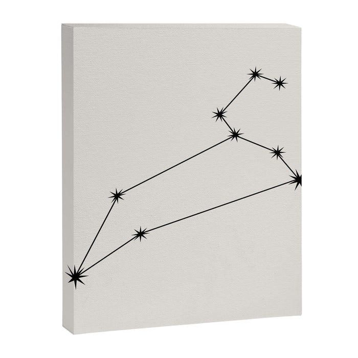 Leo Zodiac Star Constellation Line Art White Canvas Print Gallery Image 1
