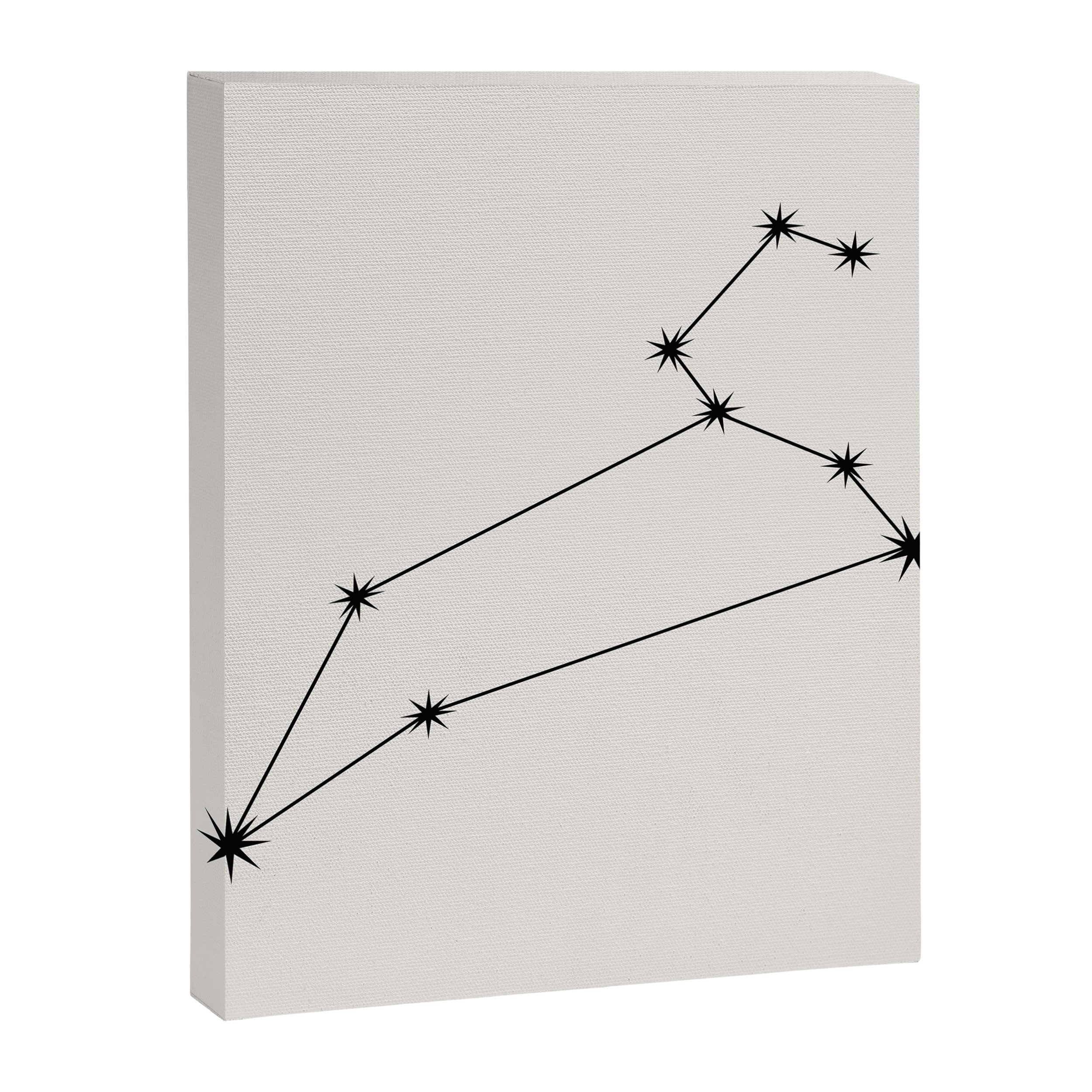 Leo Zodiac Star Constellation Line Art White Canvas Print Gallery Image 8
