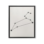 Leo Zodiac Star Constellation Line Art White Framed Canvas Print Gallery Image 8